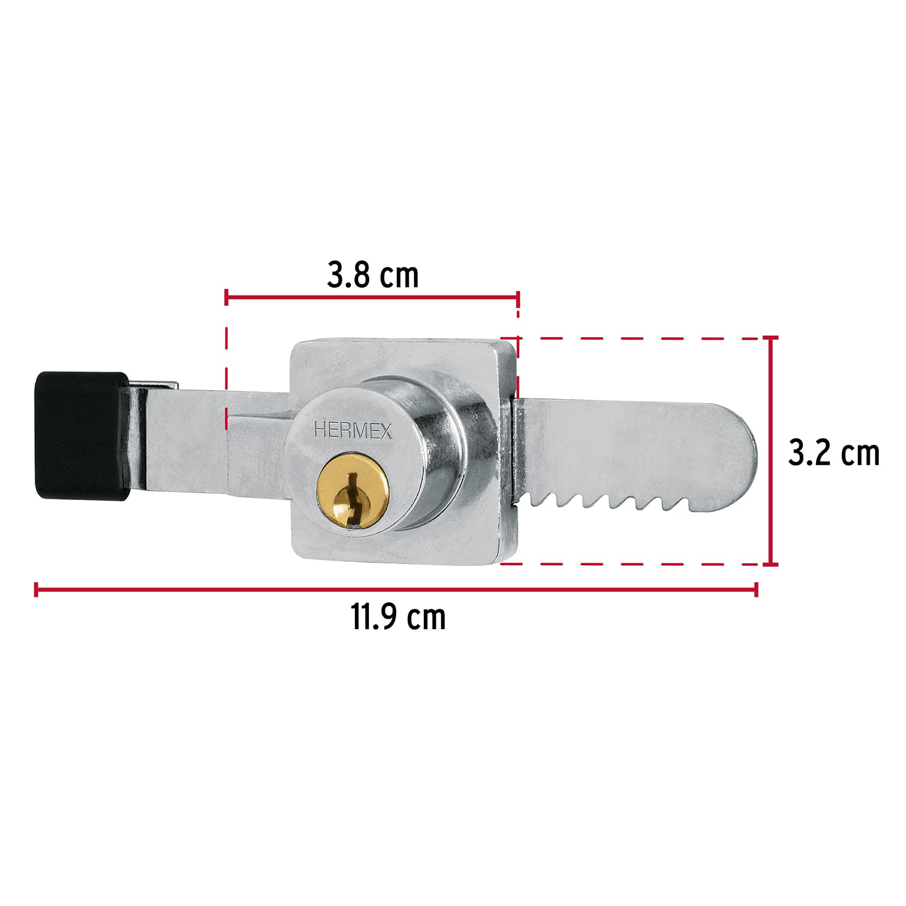 Cerradura para vitrina, Hermex CV-10 43535 MM0