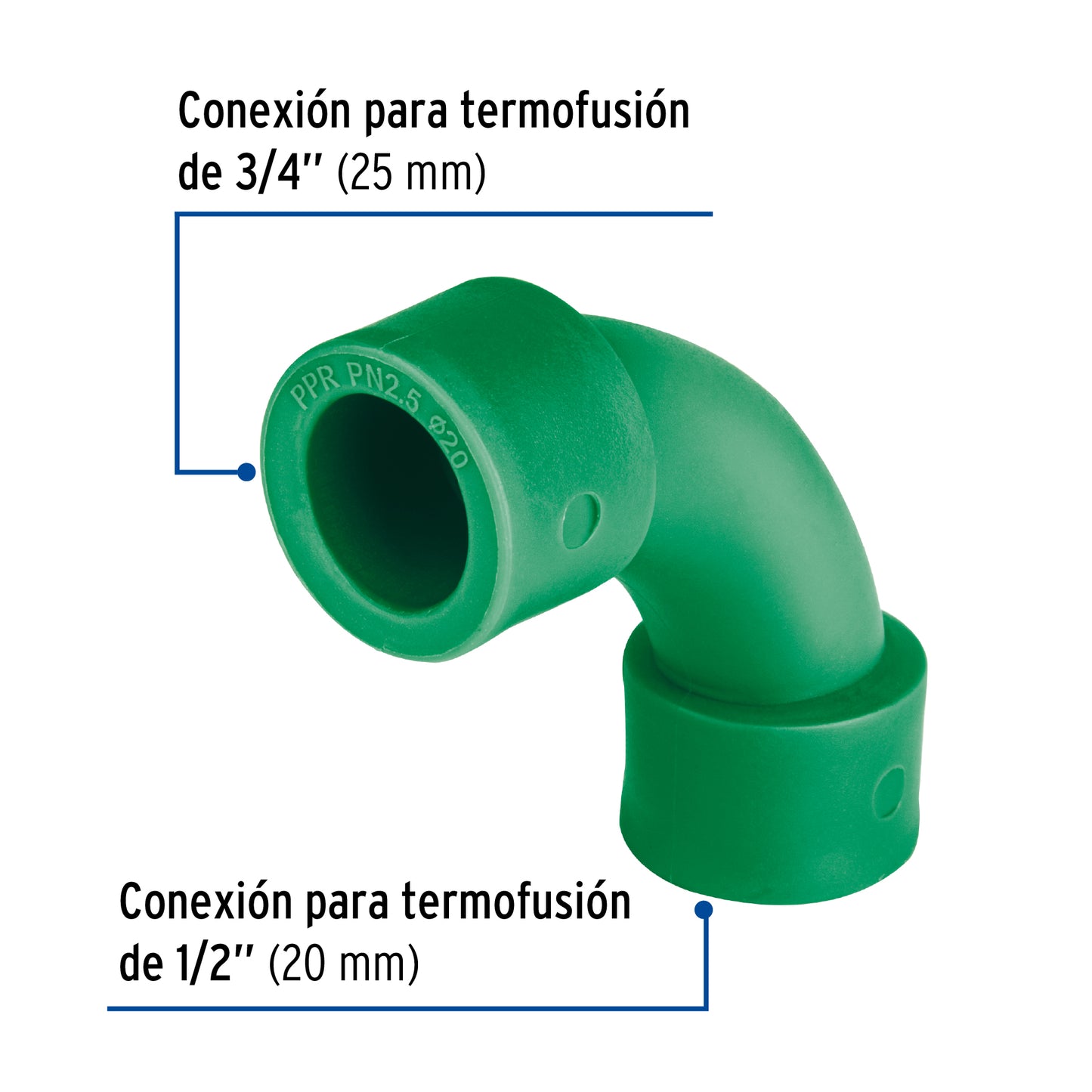 Curva 90° de PPR 3/4' x 1/2', Foset Termoflow CV-401 45261 MM00