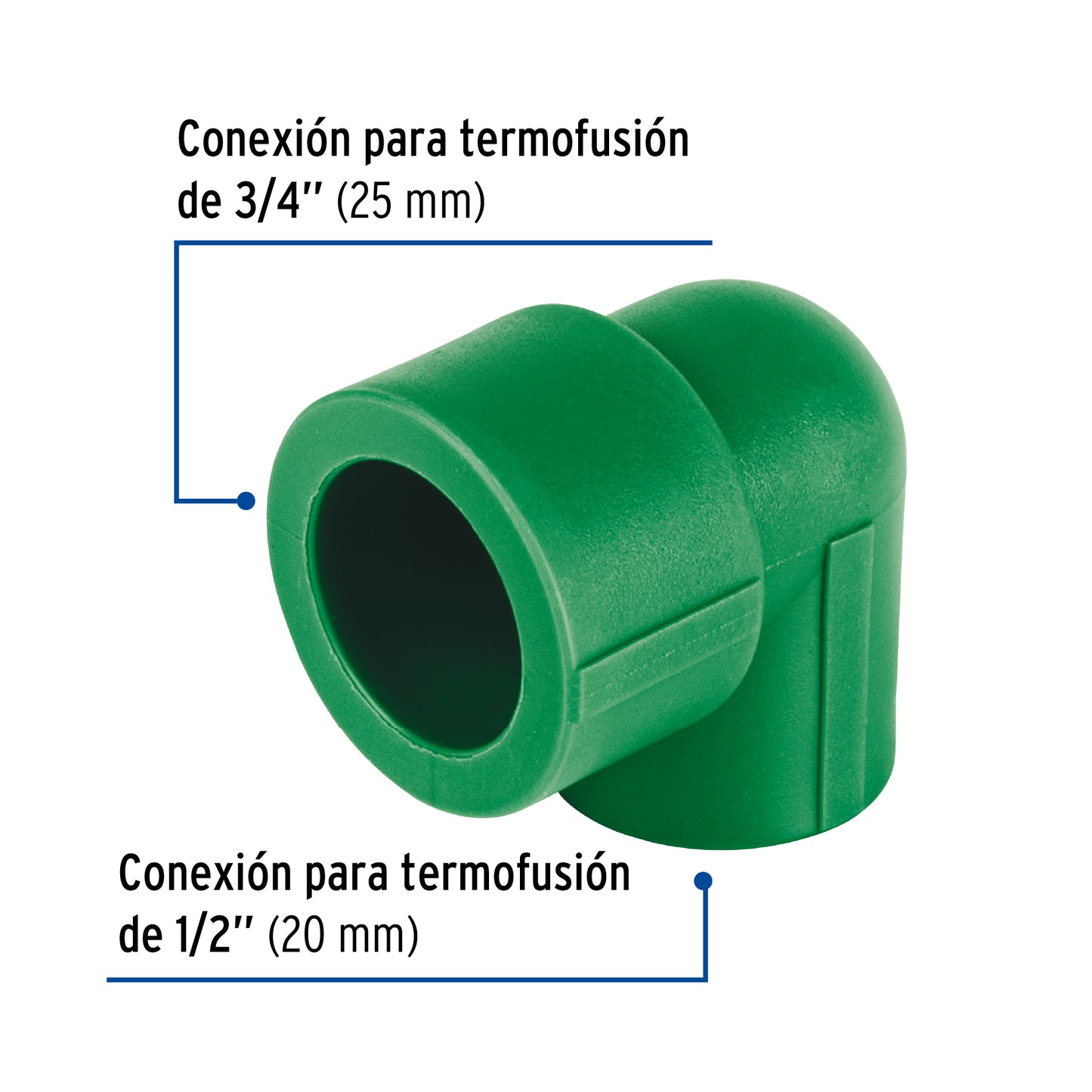 Codo 90° PPR reducido,  3/4' x 1/2', Foset CV-571 45263 MM00