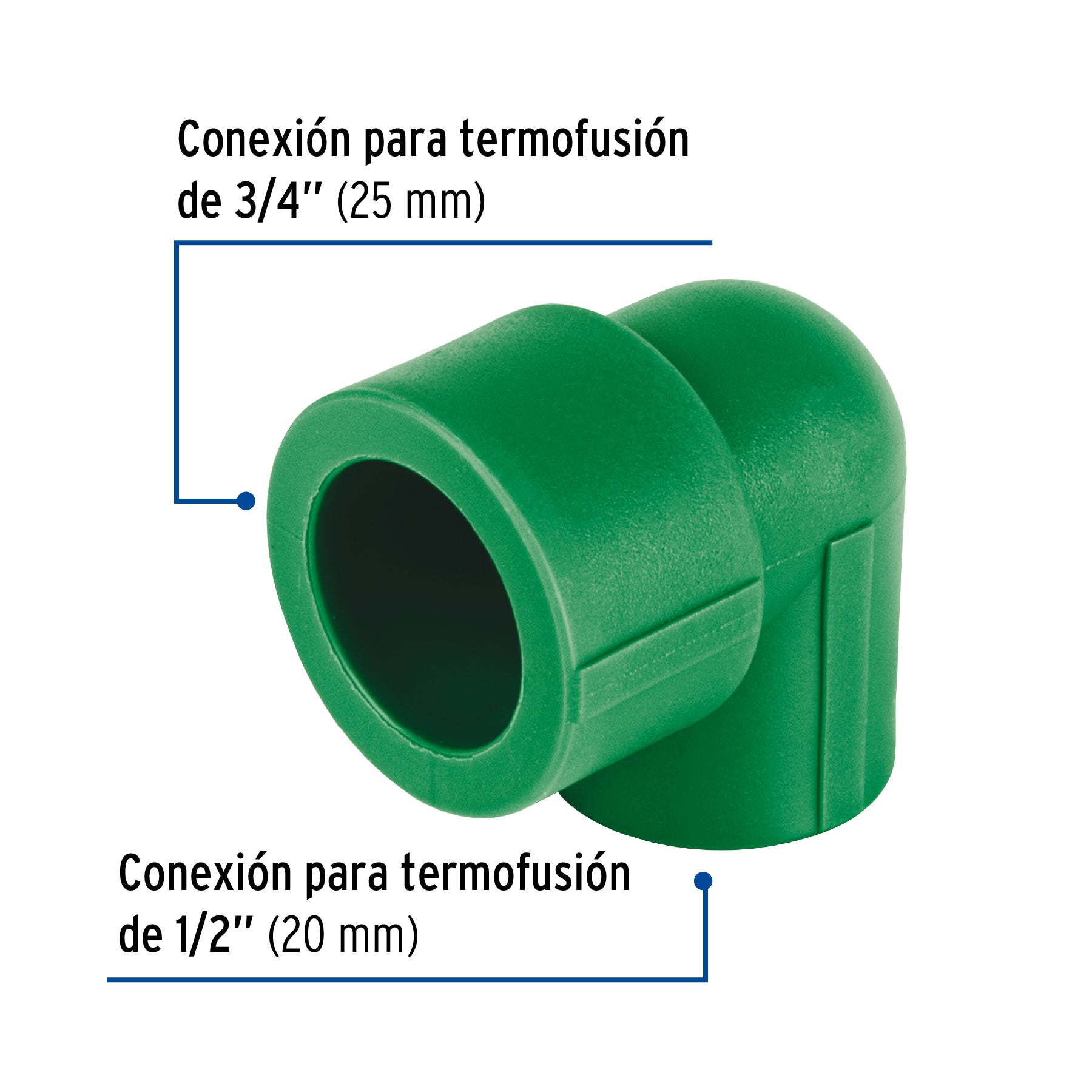 Codo 90° PPR reducido,  3/4' x 1/2', Foset CV-571 45263 MM00