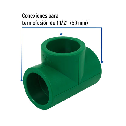 Tee sencilla de PPR 1-1/2', Foset CV-765 45466 MM00