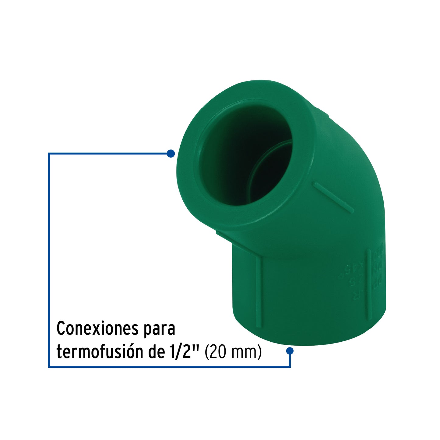 Codo 45° PPR,  1/2', Foset CV-861 49867 MM00