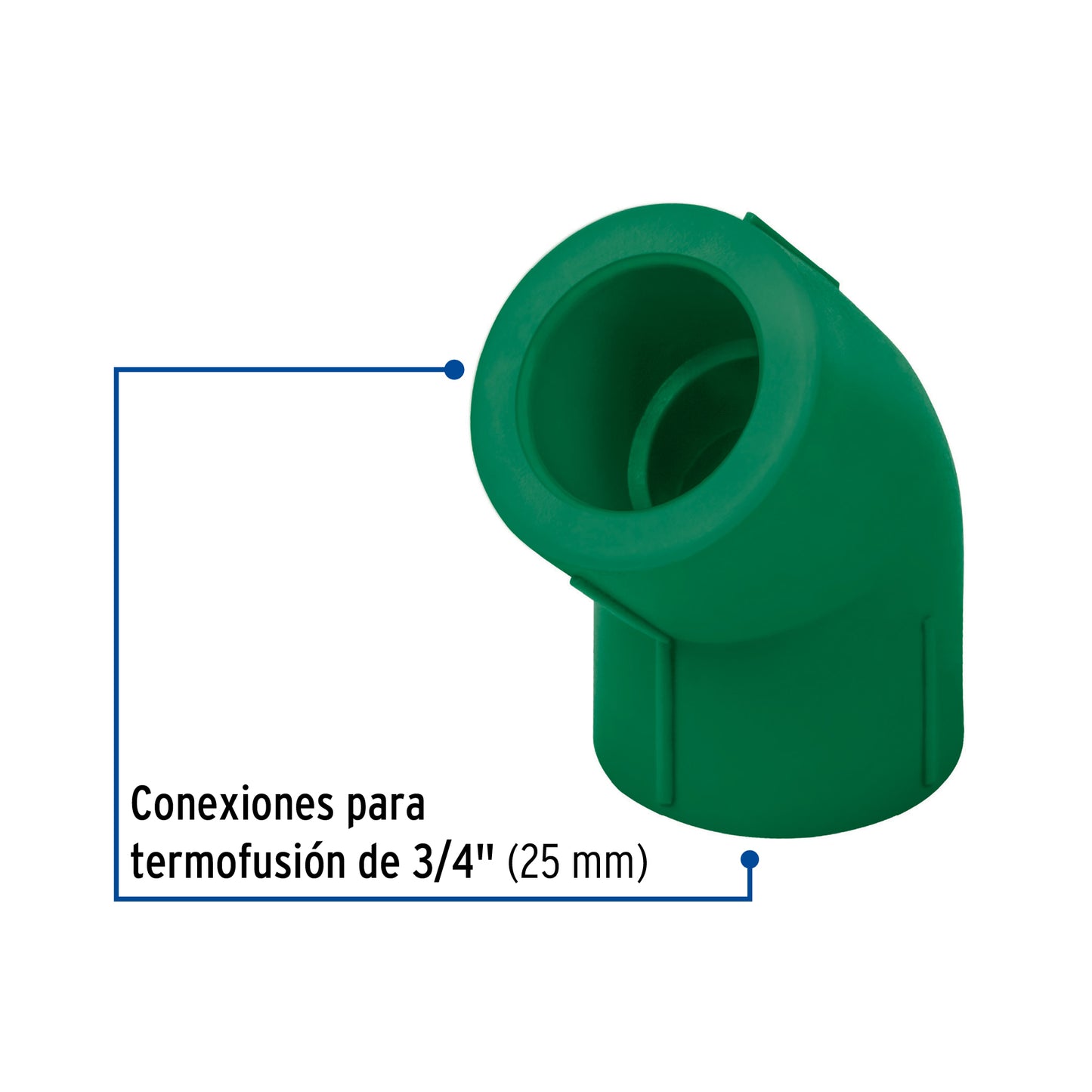 Codo 45° PPR,  3/4', Foset CV-862 49868 MM00