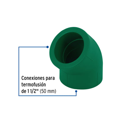 Codo 45° PPR,  1-1/2', Foset CV-865 45463 MM00