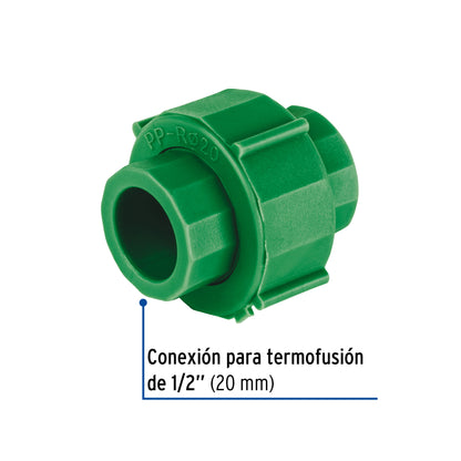 Tuerca unión PPR, plástica,  1/2', Foset CV-961 45556 MM00