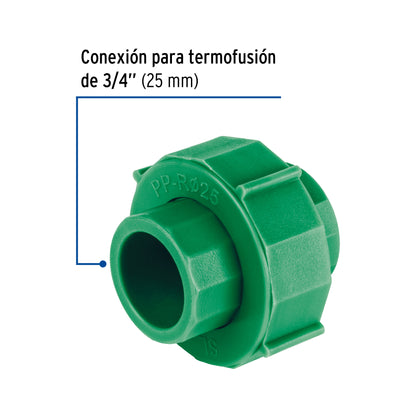 Tuerca unión PPR, plástica,  3/4', Foset CV-962 45557 MM00