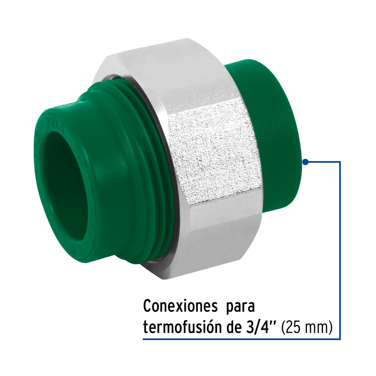 Tuerca unión PPR, tuerca latón,  3/4', Foset CV-972 49811 MM00