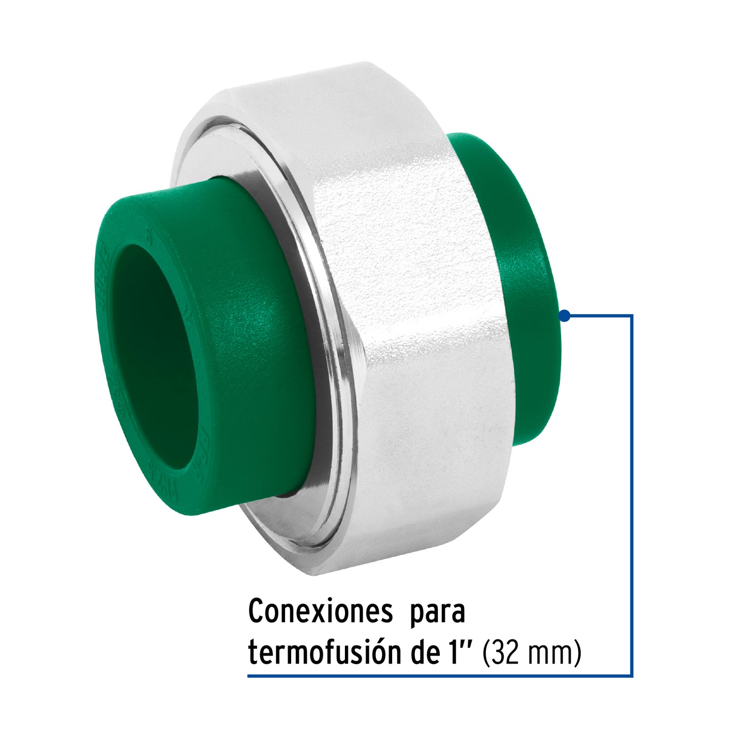 Tuerca unión PPR, tuerca latón,  1', Foset CV-973 49812 MM00