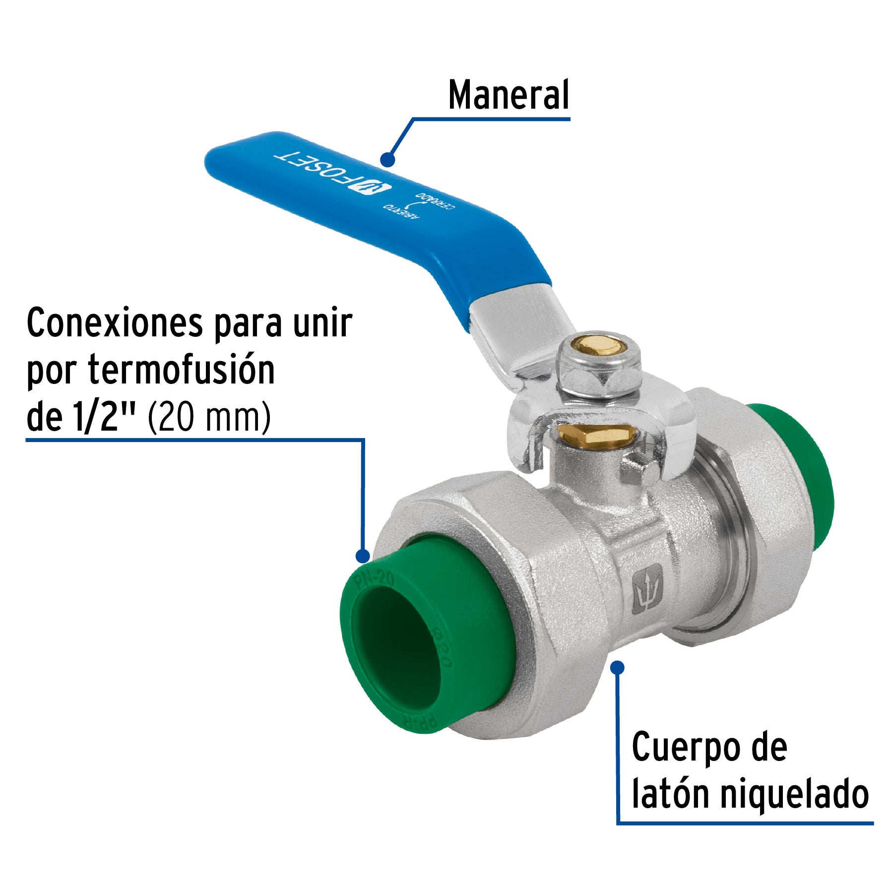 Válvula de esfera desmontable de PPR 1/2', Foset CV-ESD-1/2 41986 MM00