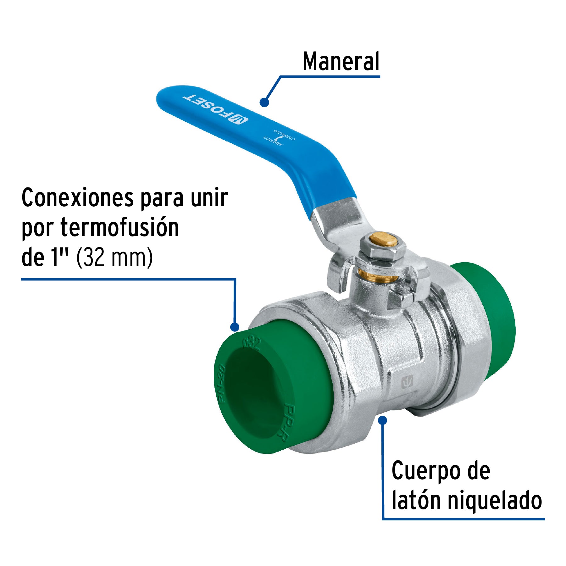 Válvula de esfera desmontable de PPR 1', Foset CV-ESD-1 41988 MM00