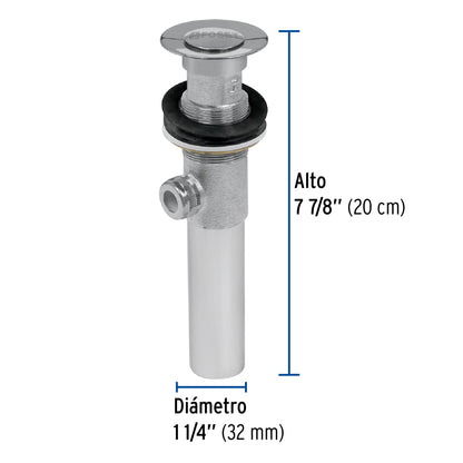 Contra p/lavabo c/rebosadero y sist automático, cromo, 1-1/4 DE-151 49441 MM00