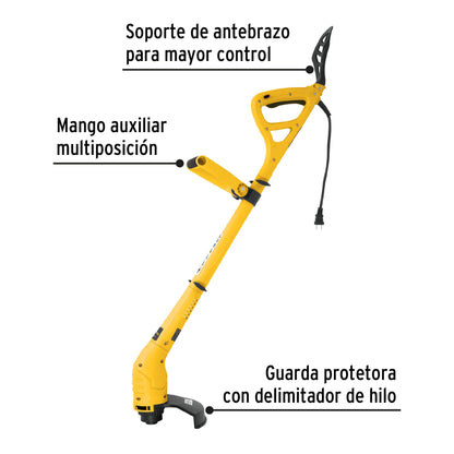 Desbrozadora eléctrica 300 W mango 'D', 9' corte, Pretul DES-300P2 25043 MM1