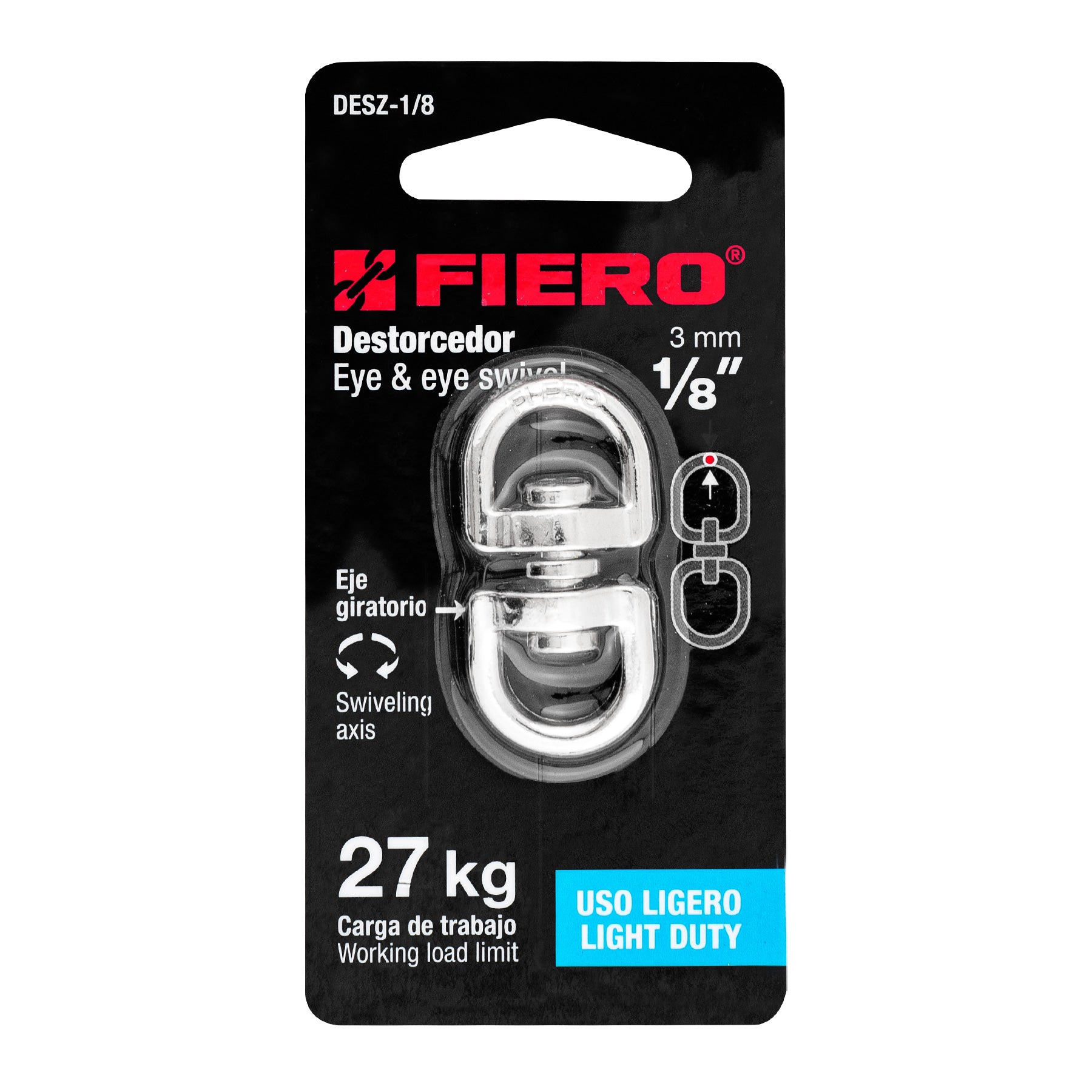 Destorcedor metálico de 1/8', Fiero DESZ-1/8 44097 MM00