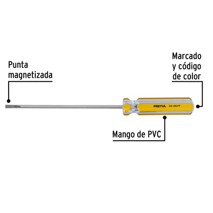 Desarmador cabinet 1/8 x 4' mango de PVC, Pretul DG-1/8X4TP 21464 MM00