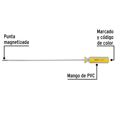 Desarmador cabinet 1/8 x 8' mango de PVC, Pretul DG-1/8X8TP 21466 MM00