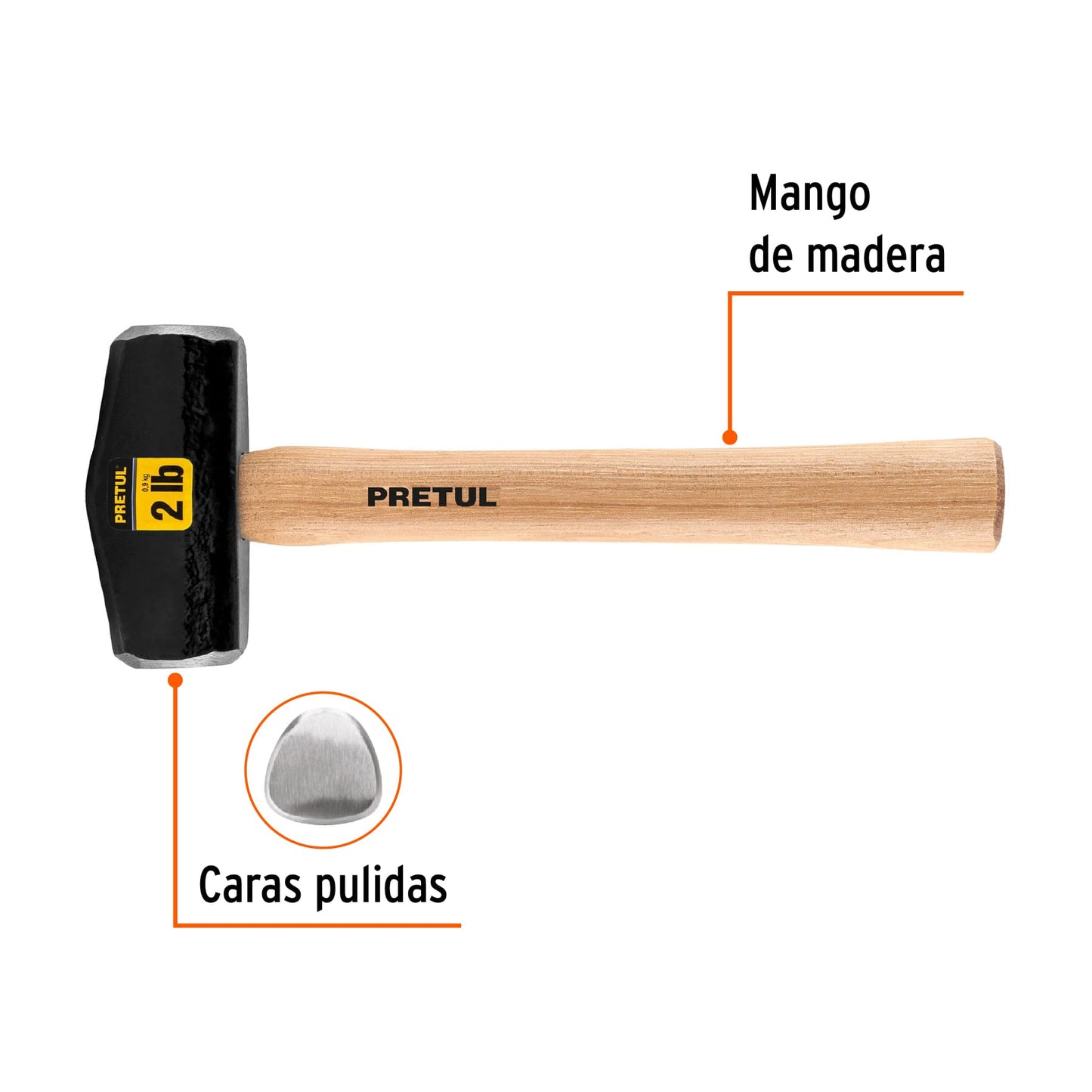 Marro tipo Nevada 2 lbs. mango 10-3/4', Pretul DHT-2P 22215 MM0