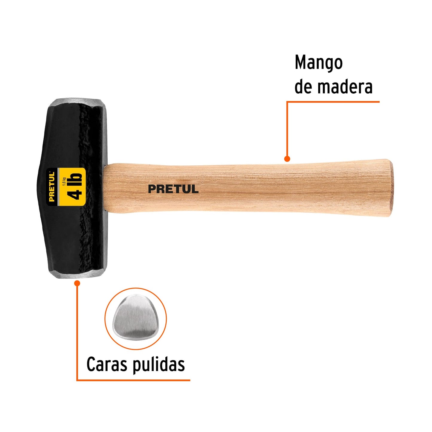 Marro tipo Nevada 4 lbs. mango 10-3/4', Pretul DHT-4P 22217 MM0