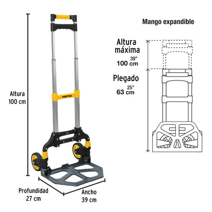 Diablo de carga, plegable, 100 kg, Pretul DIA-100P 24127 MM1