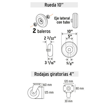 Diablo de carga convertible 3 en 1, 270Kg, Pretul DIA-270P3 26079 MM1