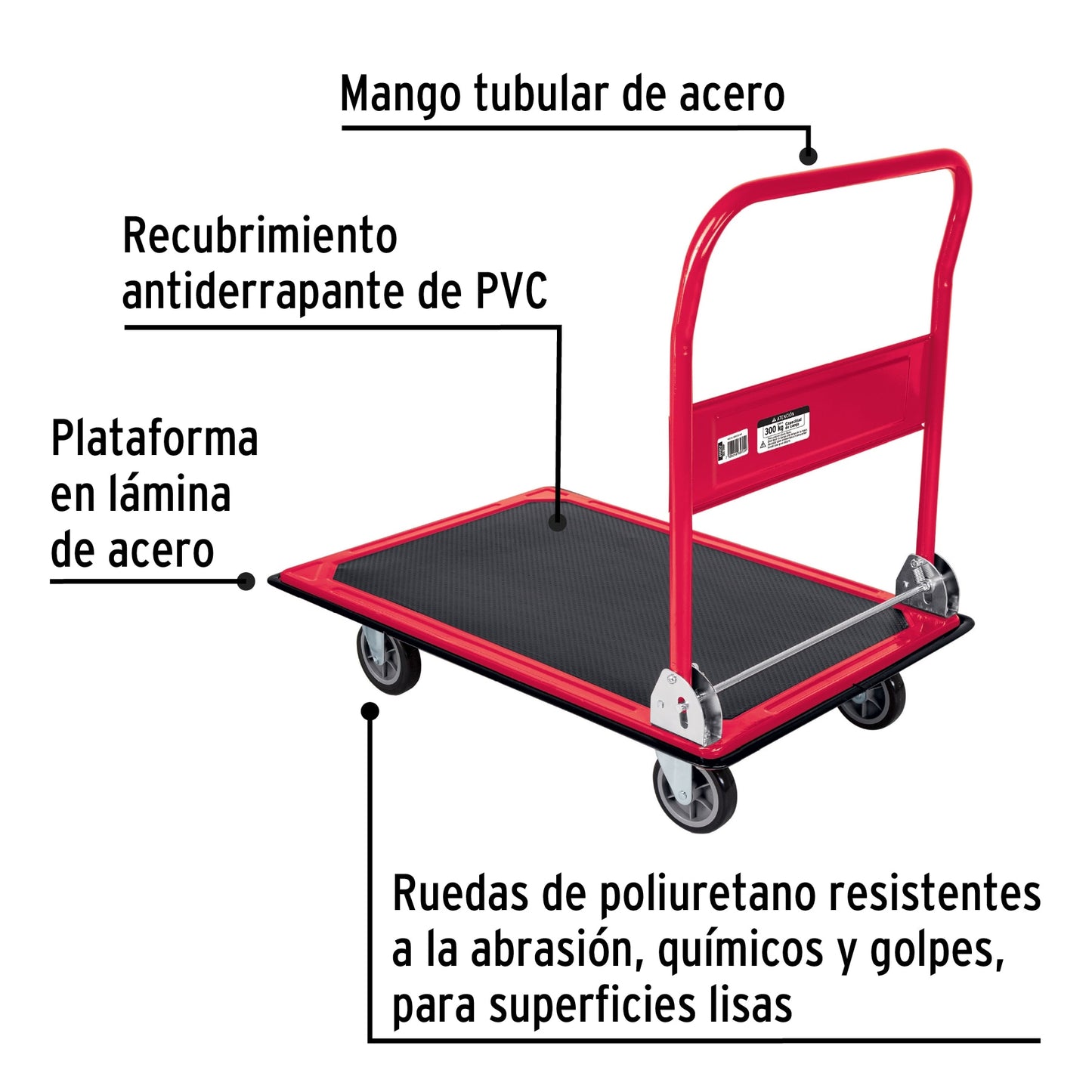 Carro de carga plegable tipo plataforma, 300 kg, Pretul DIA-300P 49907 MM0