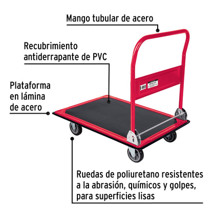 Carro de carga plegable tipo plataforma, 300 kg, Pretul DIA-300P 49907 MM0