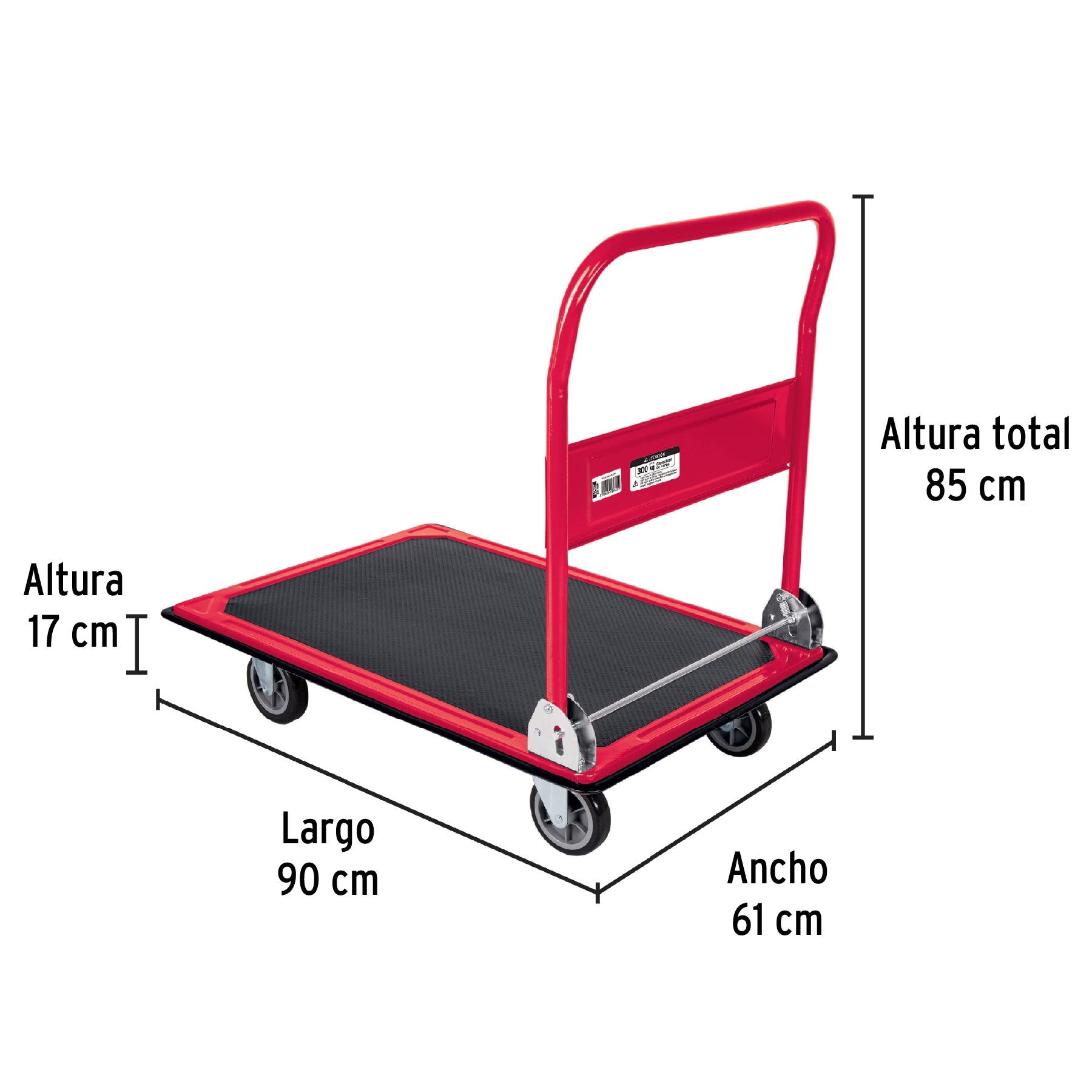 Carro de carga plegable tipo plataforma, 300 kg, Pretul DIA-300P 49907 MM0