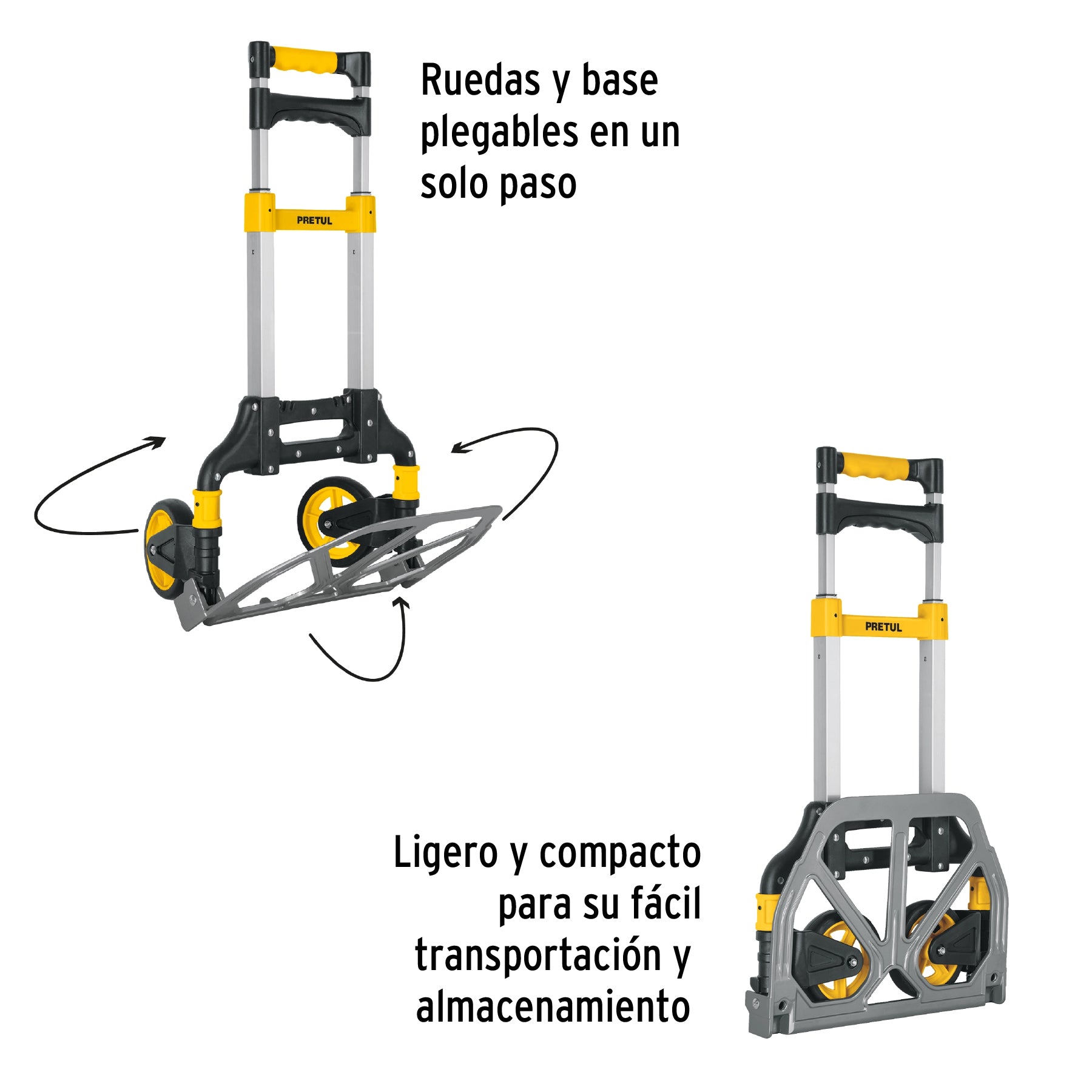 Diablo de carga, plegable, acero, 60 kg, Pretul DIA-60P 26029 MM1