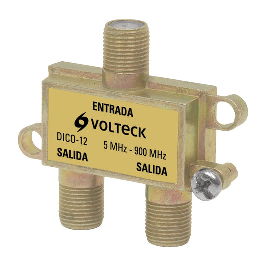 Divisor coaxial de 1 entrada y 2 salidas, Volteck DICO-12 48475 MM00