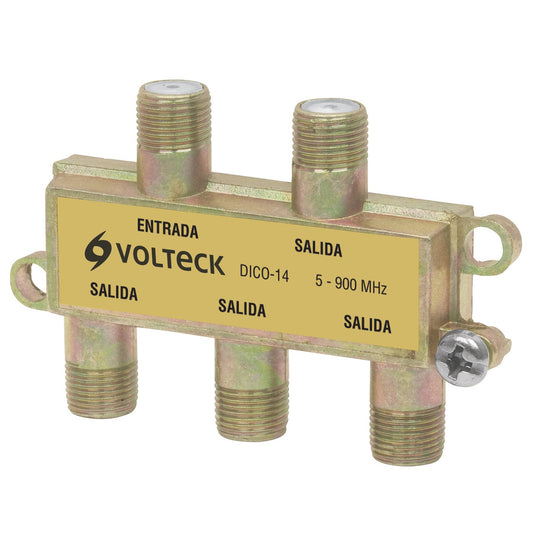 Divisor coaxial de 1 entrada y 4 salidas, Volteck DICO-14 48477 MM00