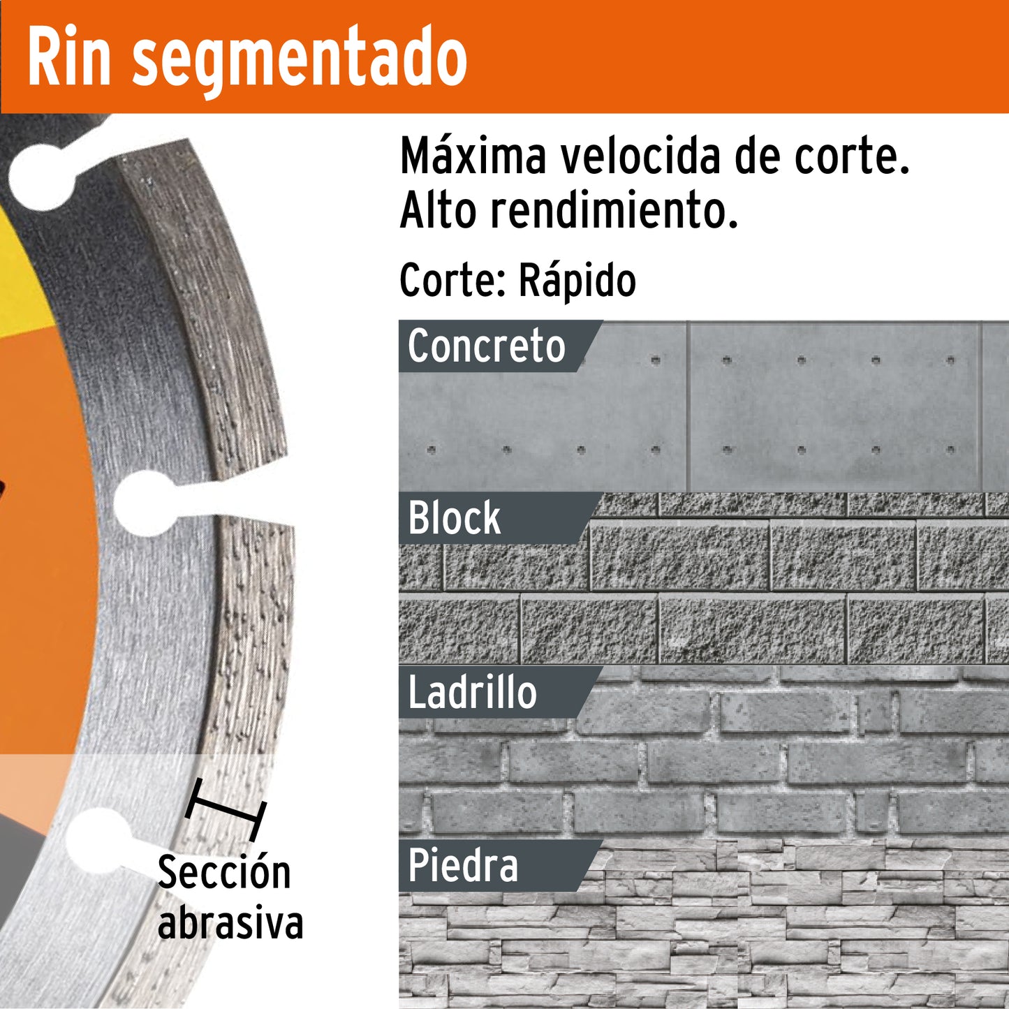 Disco de diamante de 4' x 1.2 mm rin segmentado, Pretul DID-340P 27031 MM00