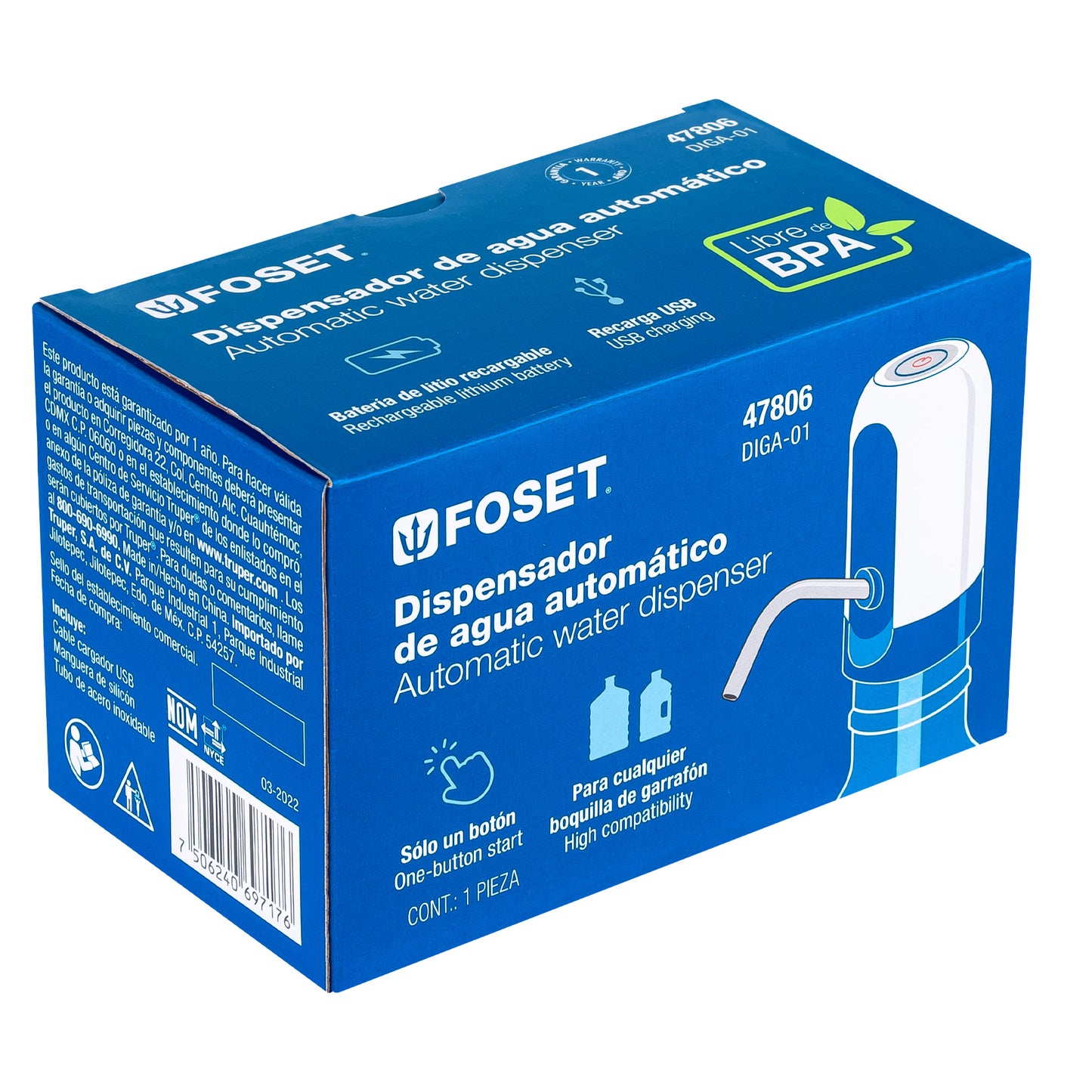 Dispensador eléctrico de agua para garrafón, Foset DIGA-01 47806 MM00