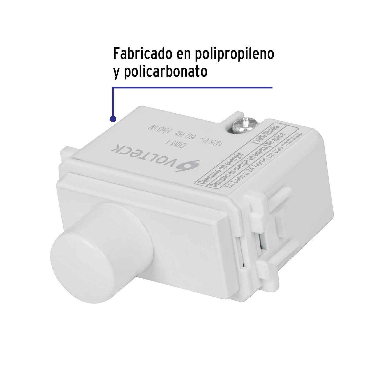 Dimmer giratorio, línea Italiana, color blanco, Volteck DIM-IB 48138 MM00