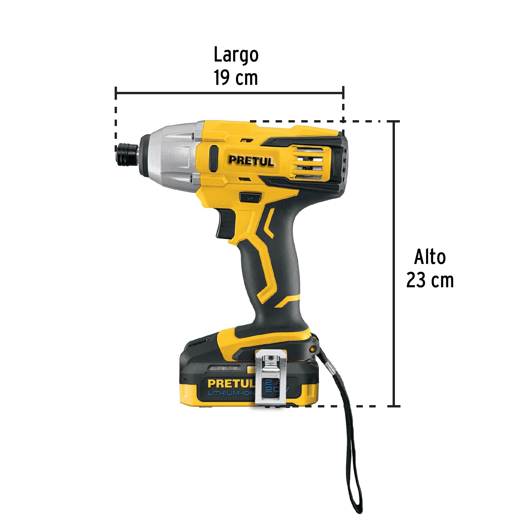 Destornillador de impacto inalámbrico 1/4', 20 V, Pretul DIMI-20P 28269 MM00