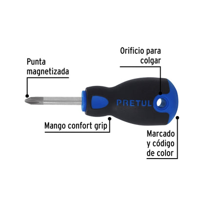 Desarmador de cruz 1/4' x 1-1/2' mango Comfort Grip, Pretul DP-1/4X1-1/2BP 21498 MM00