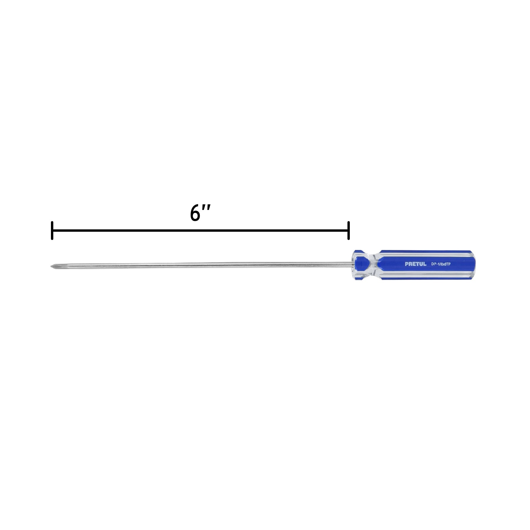 Desarmador de cruz 1/8' x 6' mango de PVC, Pretul DP-1/8X6TP 28077 MM00