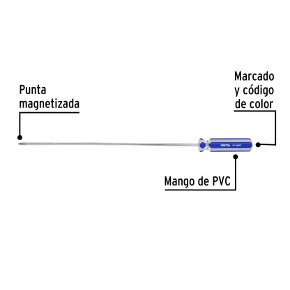 Desarmador de cruz 1/8' x 8' mango de PVC, Pretul DP-1/8X8TP 28078 MM00