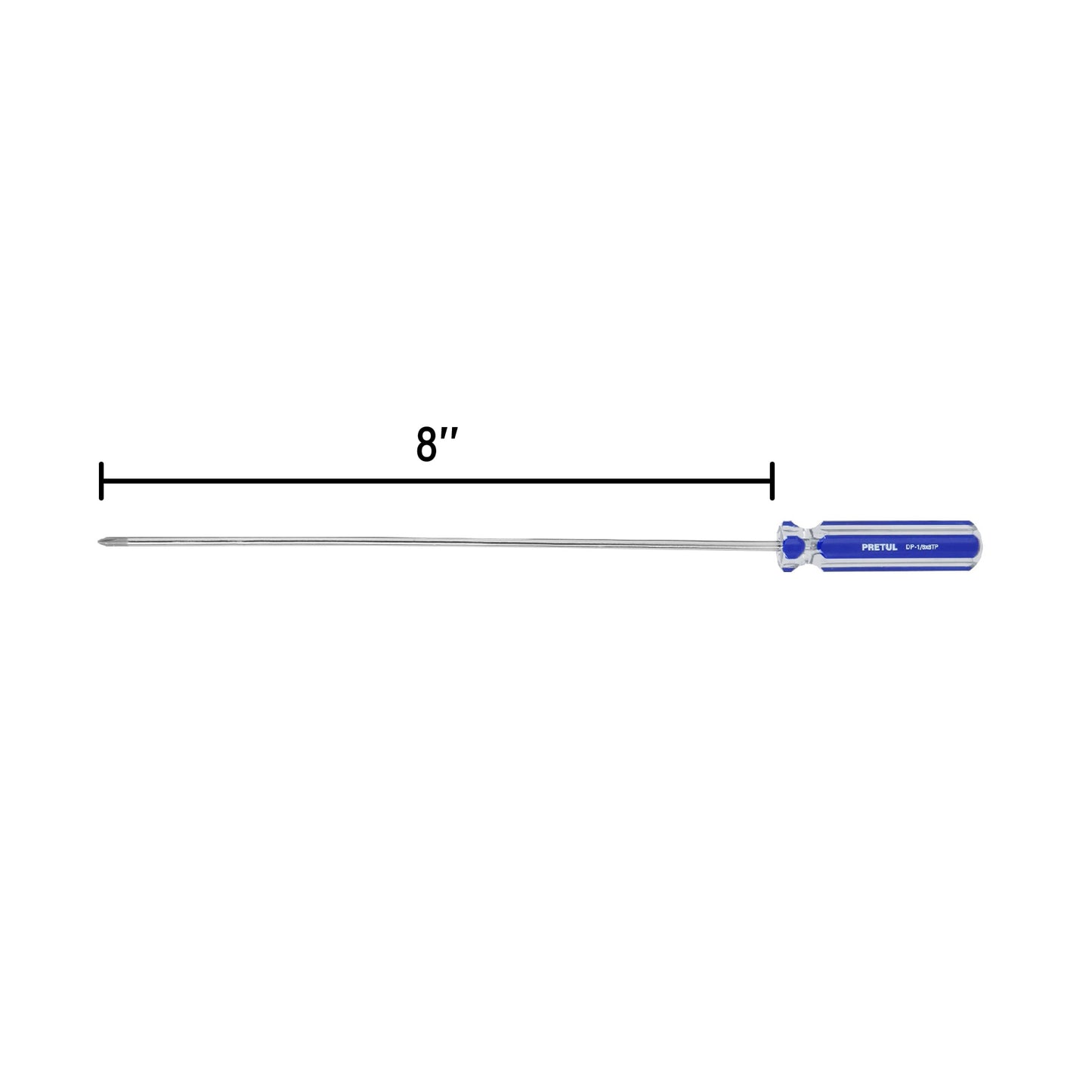 Desarmador de cruz 1/8' x 8' mango de PVC, Pretul DP-1/8X8TP 28078 MM00