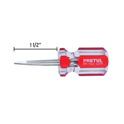 Desarmador plano 1/4 x 1-1/2' mango de PVC, Pretul DR-1/4X1-1/2TP 21461 MM00