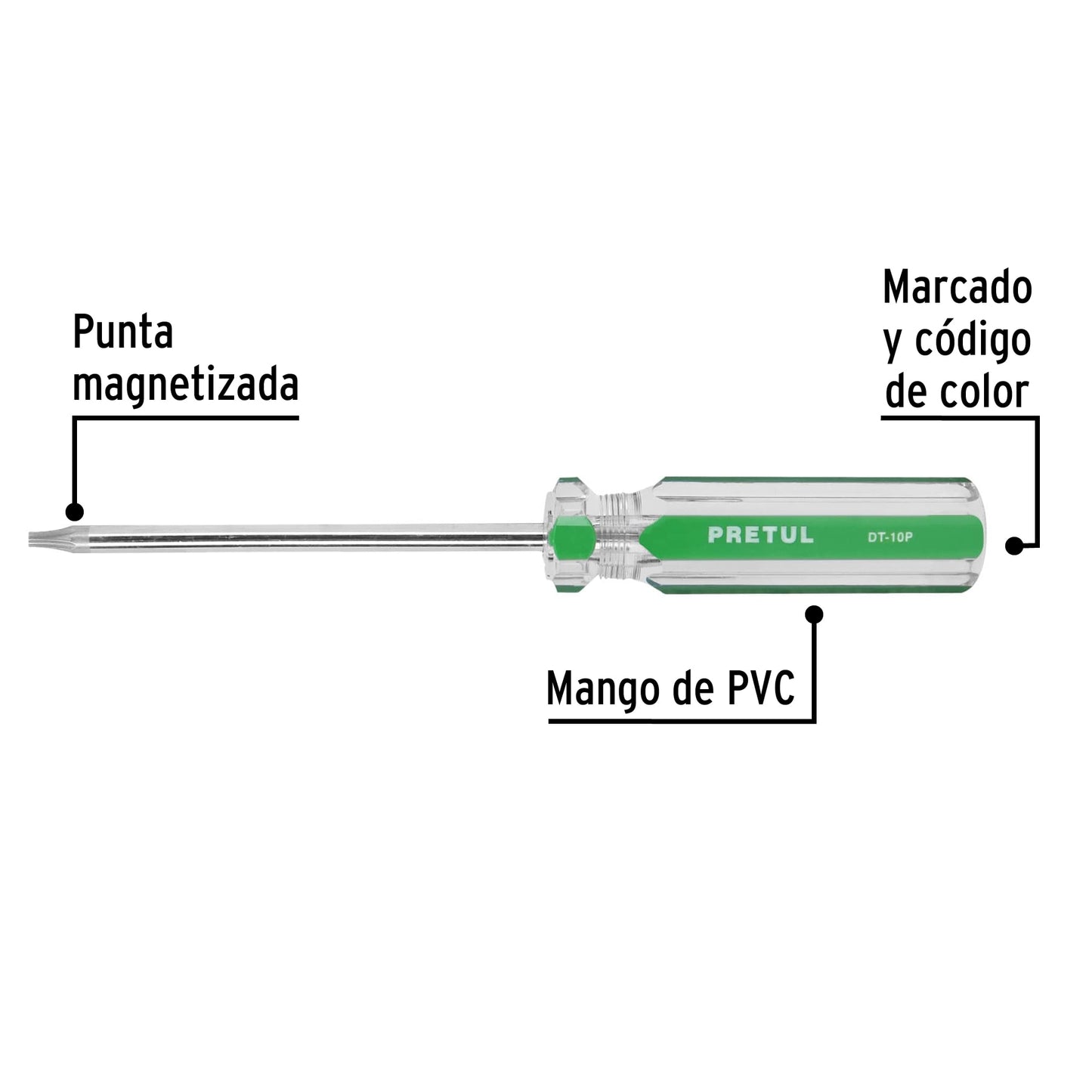 Desarmador punta Torx T 10 mango de PVC, Pretul DT-10P 29982 MM00