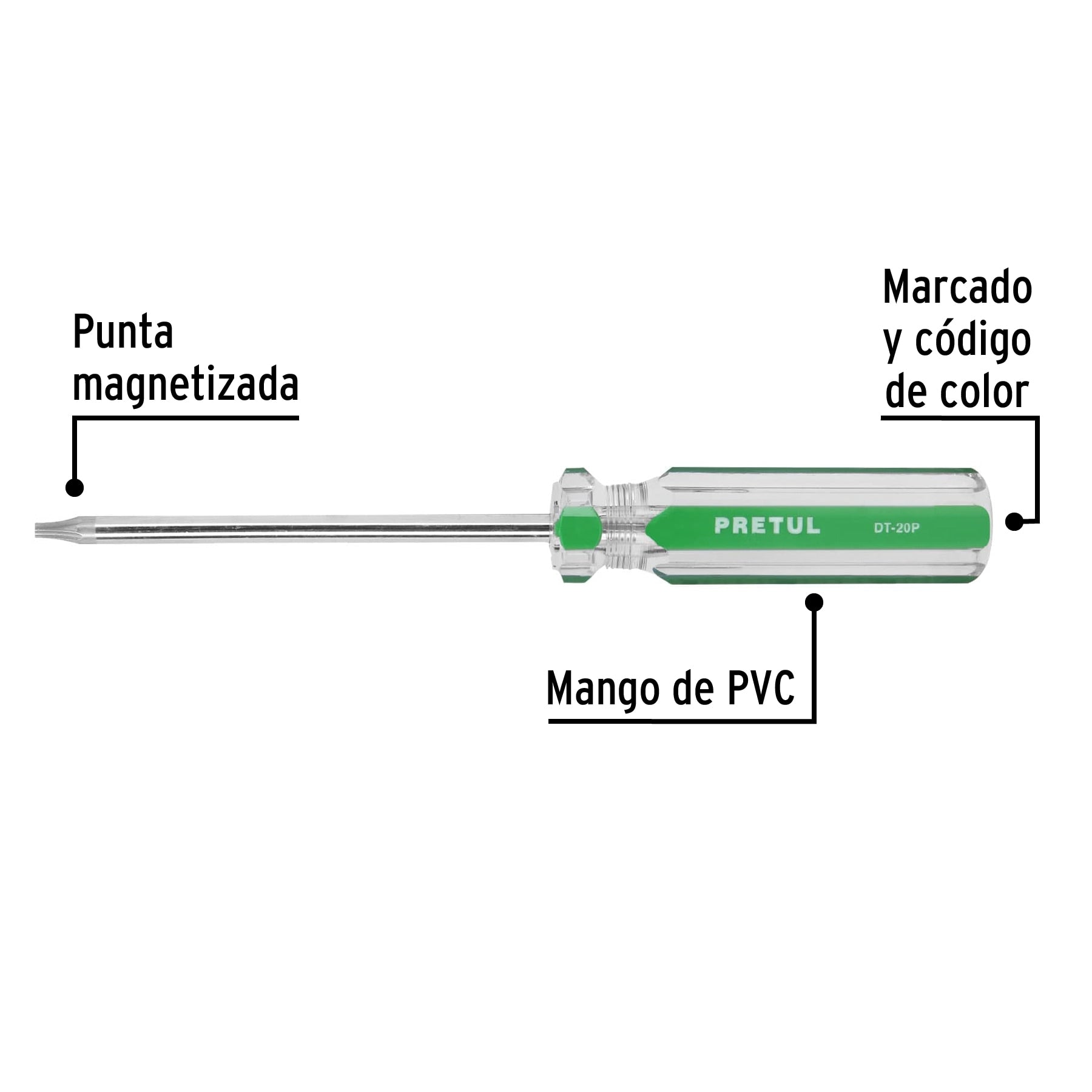 Desarmador punta Torx T 20 mango de PVC, Pretul DT-20P 29984 MM00