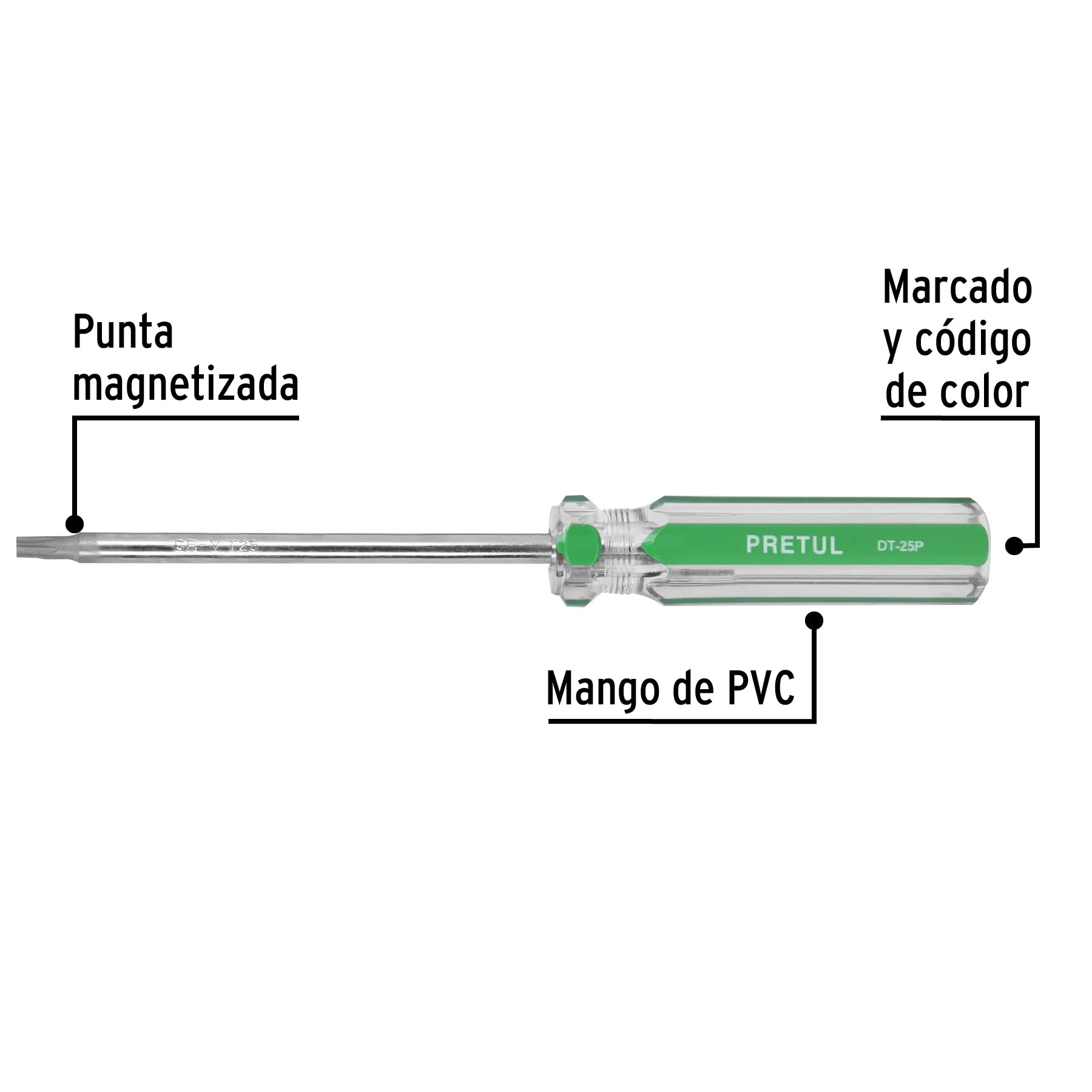 Desarmador punta Torx T 25 mango de PVC, Pretul DT-25P 29985 MM00