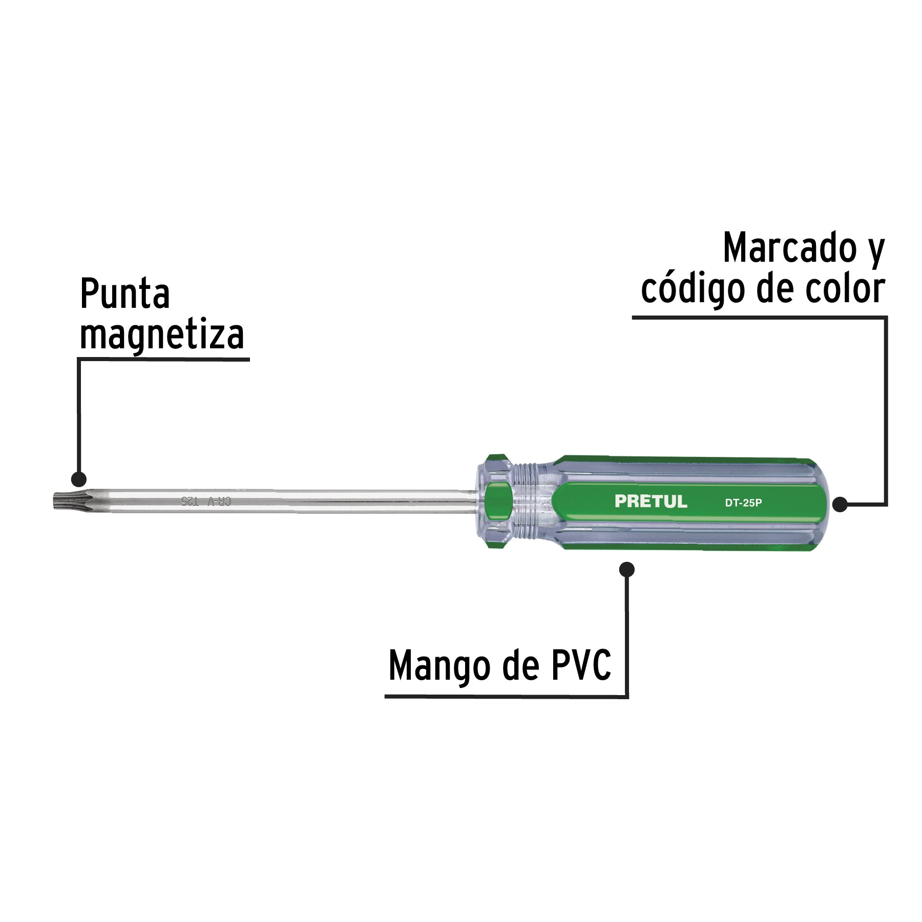 Juego de 6 desarmadores Torx mango de PVC, Pretul DT-6P 27192 MM00