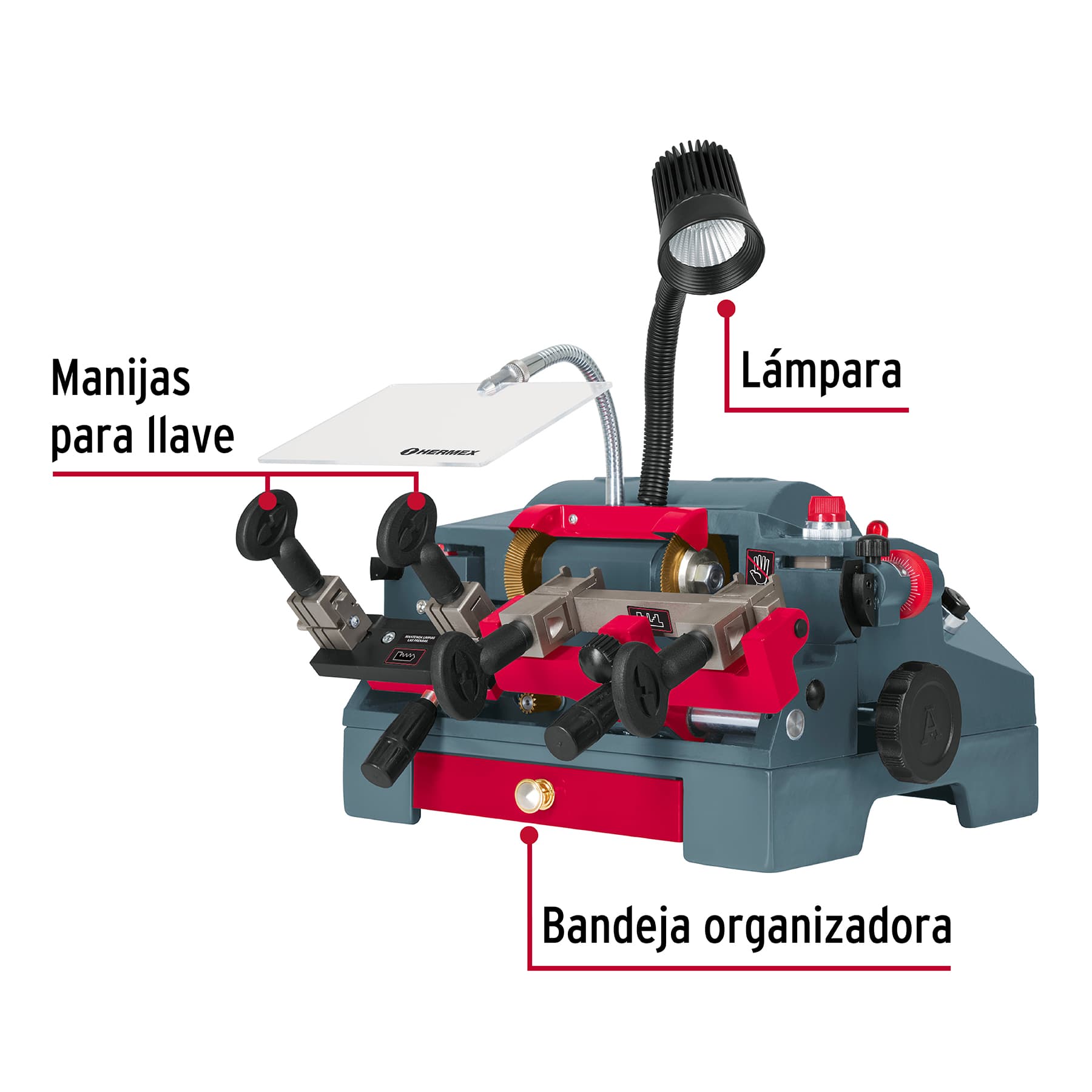 Duplicadora de 10 tipos de llaves, tipo torno, Hermex DUP-310 42666 MM1