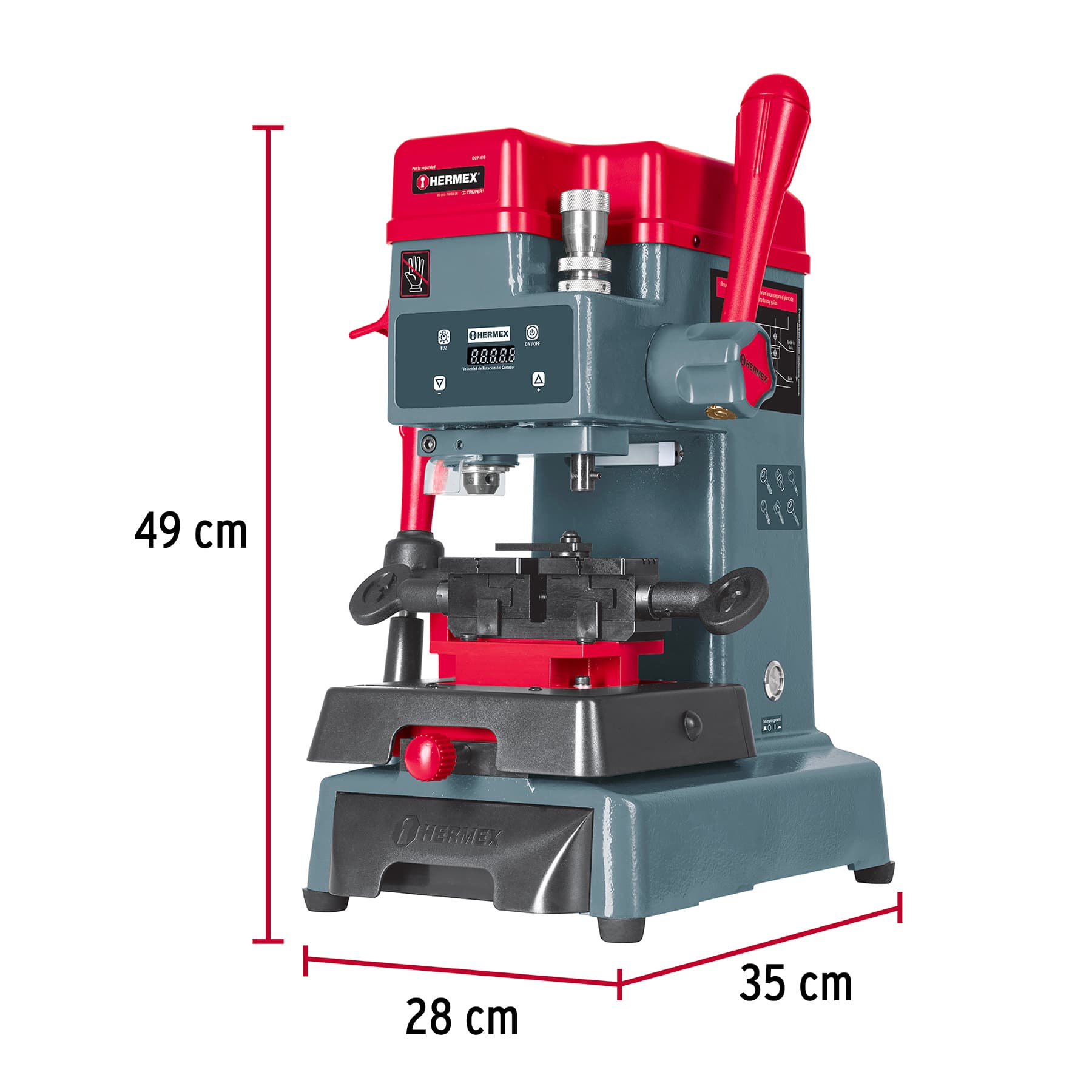 Duplicadora de 8 tipos de llaves, tipo taladro, Hermex DUP-410 42667 MM1