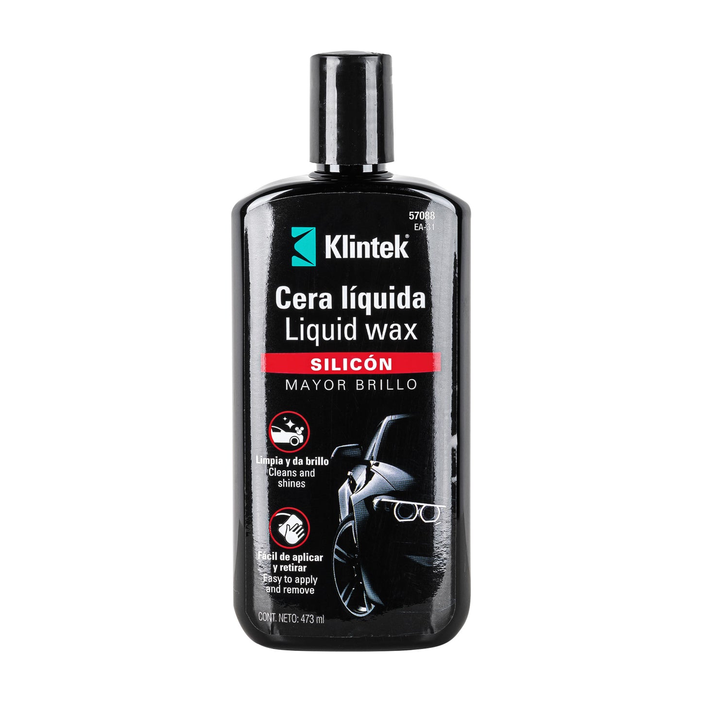 Cera líquida de silicón para auto, 473 ml, Klintek EA-31 57088 MM00