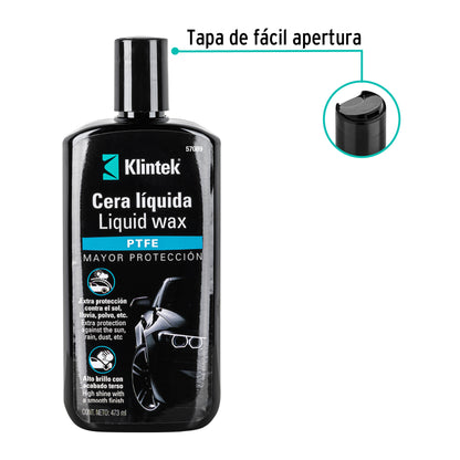 Cera líquida PTFE para auto, 473 ml, Klintek EA-32 57089 MM00