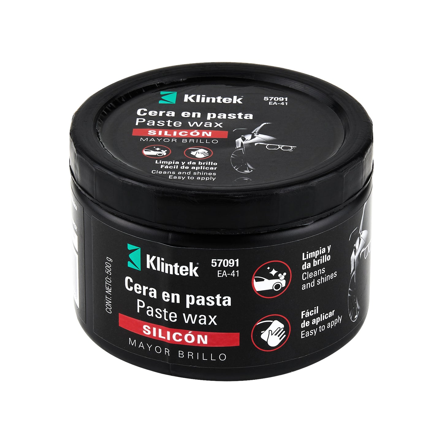 Cera en pasta de silicón para auto, 500 g, Klintek EA-41 57091 MM00