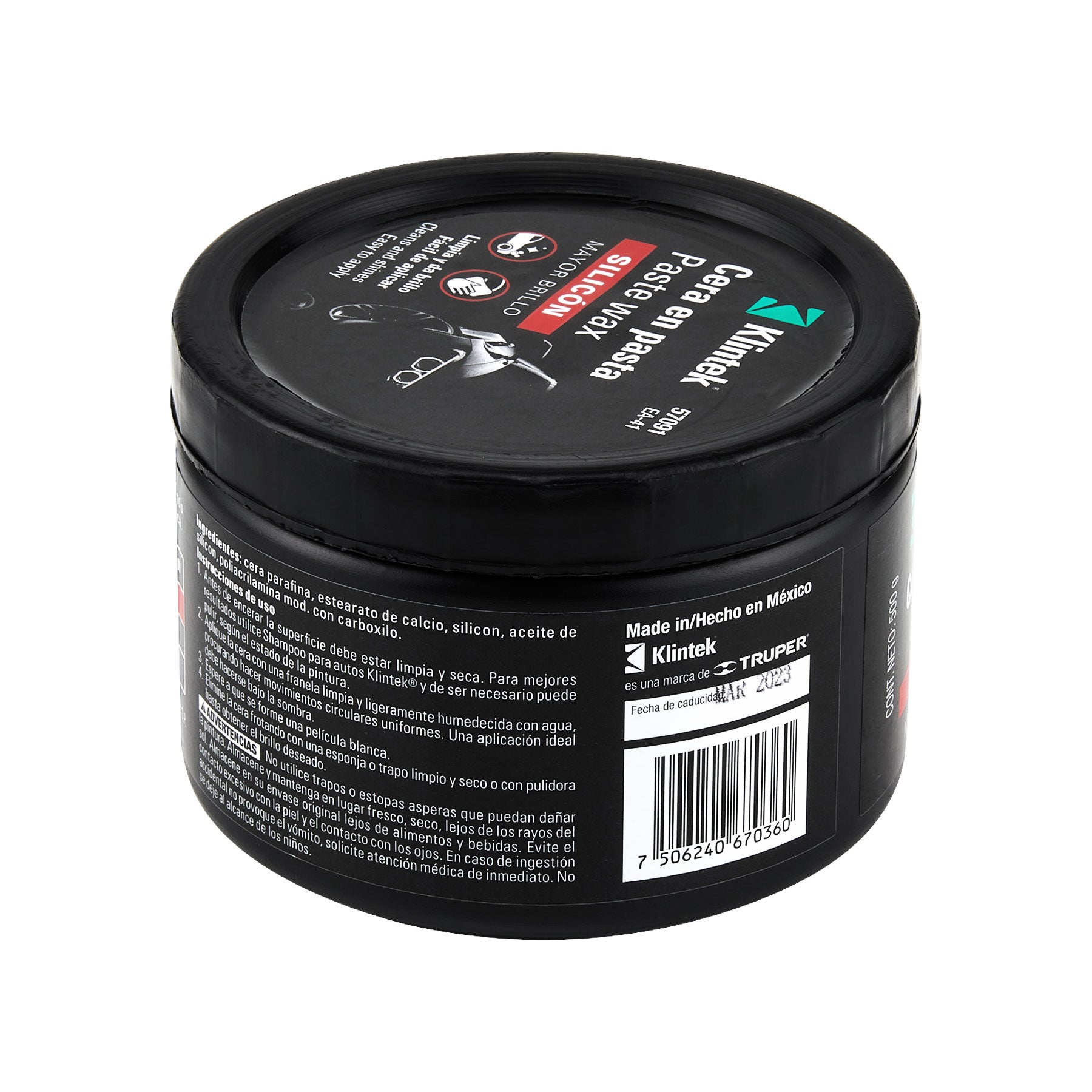 Cera en pasta de silicón para auto, 500 g, Klintek EA-41 57091 MM00