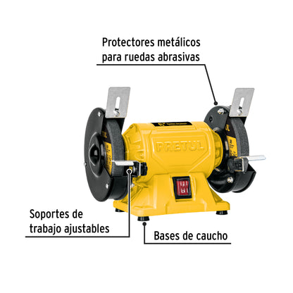 Esmeril de banco de 6' de 1/4 HP (185 W), Pretul EBA-6P 28237 MM00