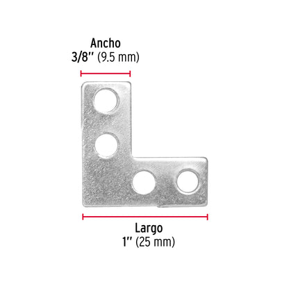 Bolsa c/24 escuadras planas cantoneras 1' x 1', Fiero ECAN-1 41037 MM00